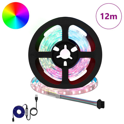 vidaXL LED Strip 12 pcs Black and Transparent 1000 mm