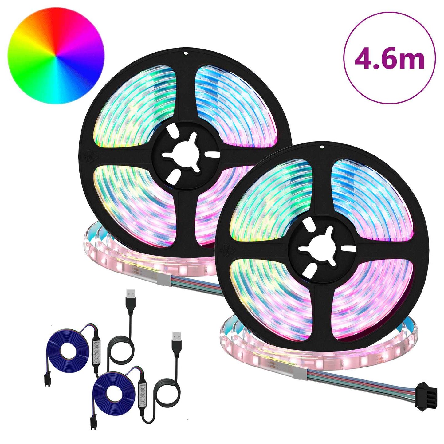vidaXL LED Strip 2 pcs Black and Transparent 2300 mm
