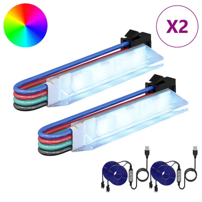 vidaXL LED Strip 2 pcs Black and Multicolour 1745 mm