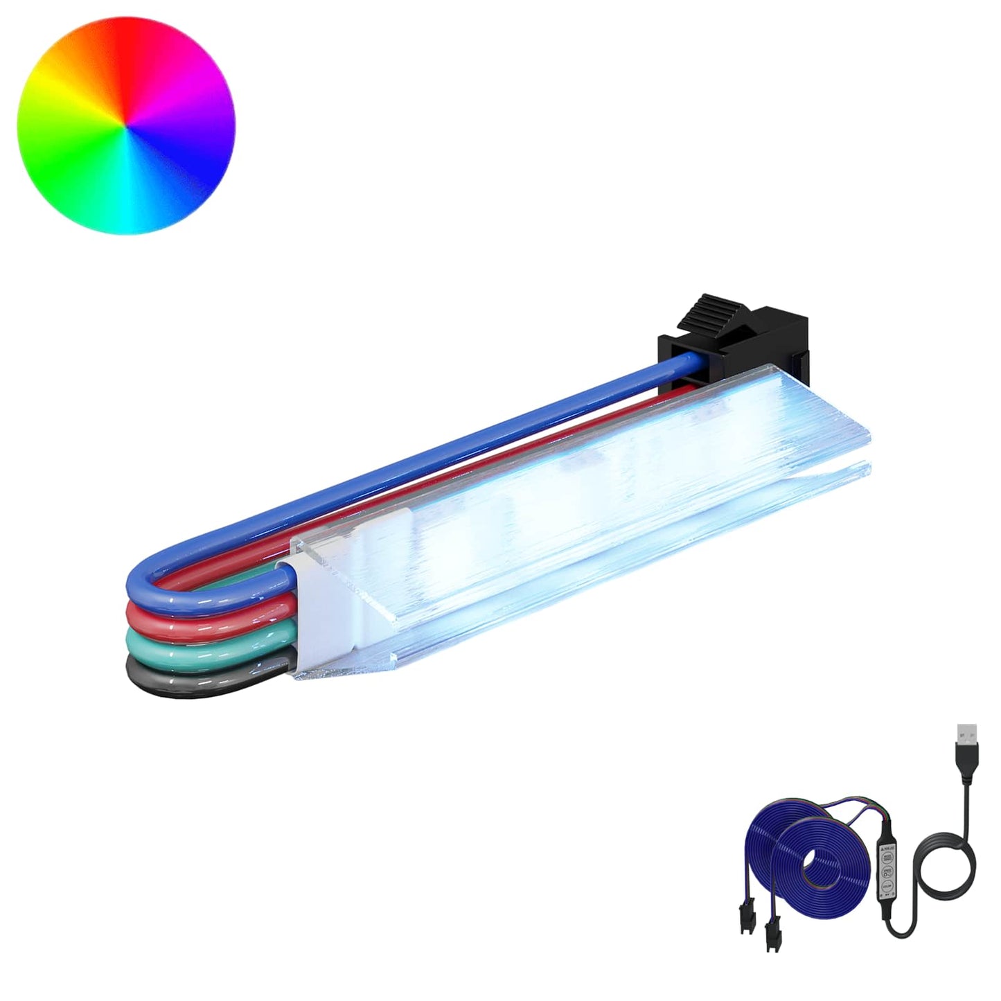 vidaXL LED Strip 12 pcs Black and Multicolour 1745 mm