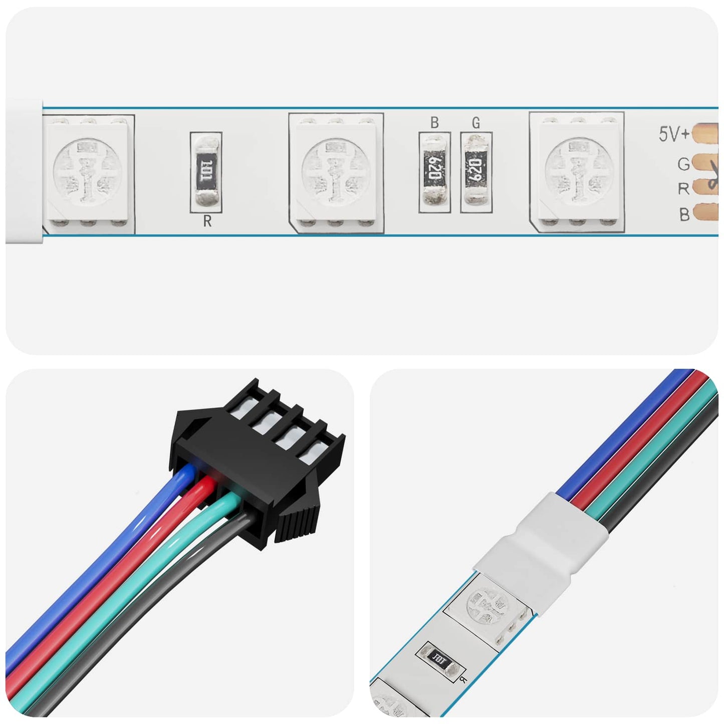 vidaXL LED Strip 12 pcs Black and Multicolour 1745 mm