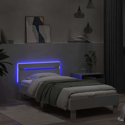 vidaXL Bed Frame with LED White 80 x 200 cm Engineered Wood