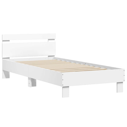 vidaXL Bed Frame with LED White 80 x 200 cm Engineered Wood