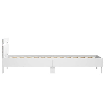 vidaXL Bed Frame with LED White 80 x 200 cm Engineered Wood