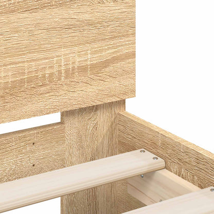 vidaXL Bed Frame with LED Sonoma Oak 80 x 200 cm Engineered Wood