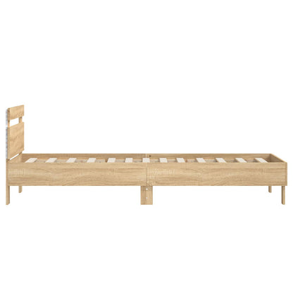 vidaXL Bed Frame with LED Sonoma Oak 80 x 200 cm Engineered Wood