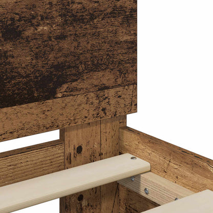 vidaXL Bed Frame with LED Old Wood 80 x 200 cm Engineered Wood