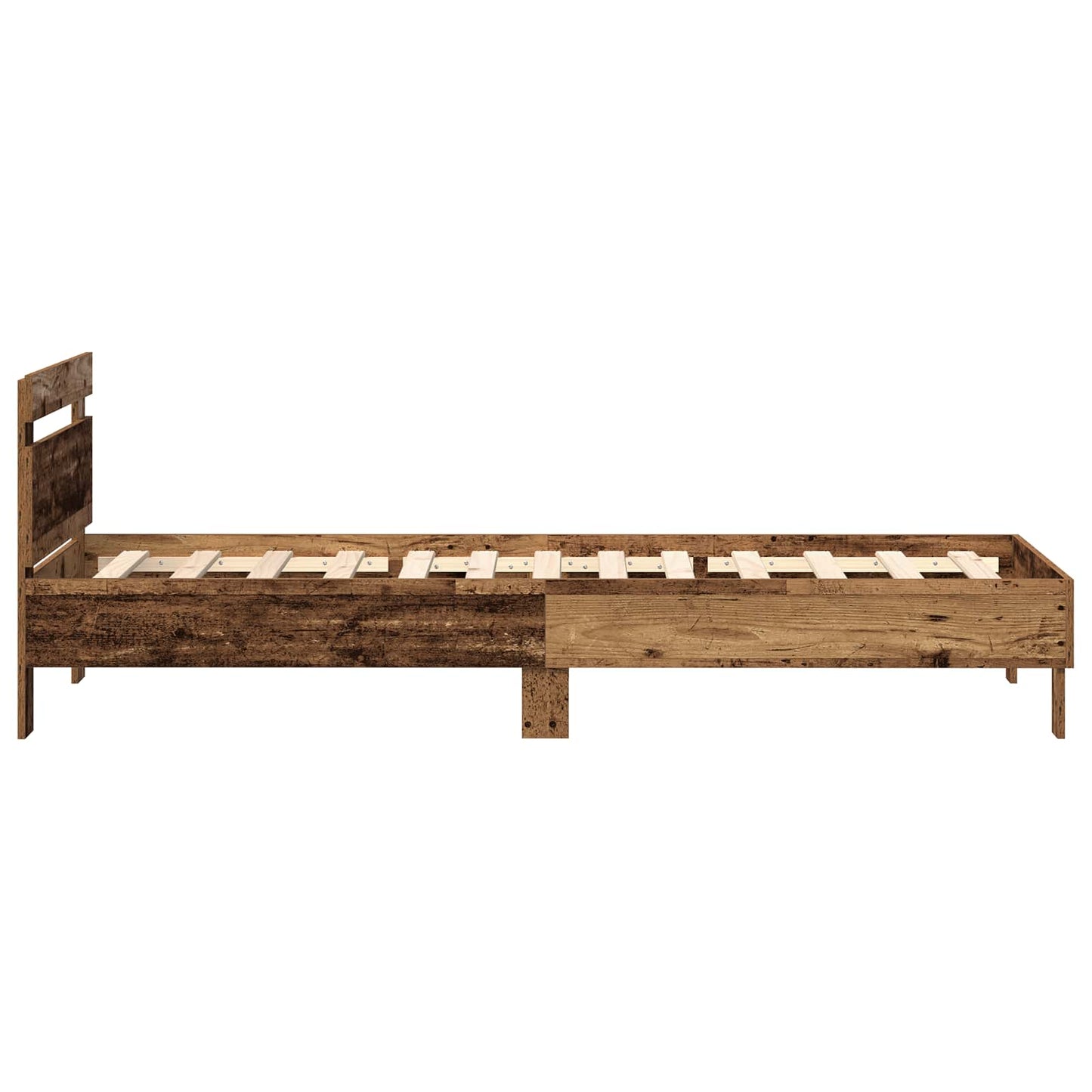vidaXL Bed Frame with LED Old Wood 80 x 200 cm Engineered Wood