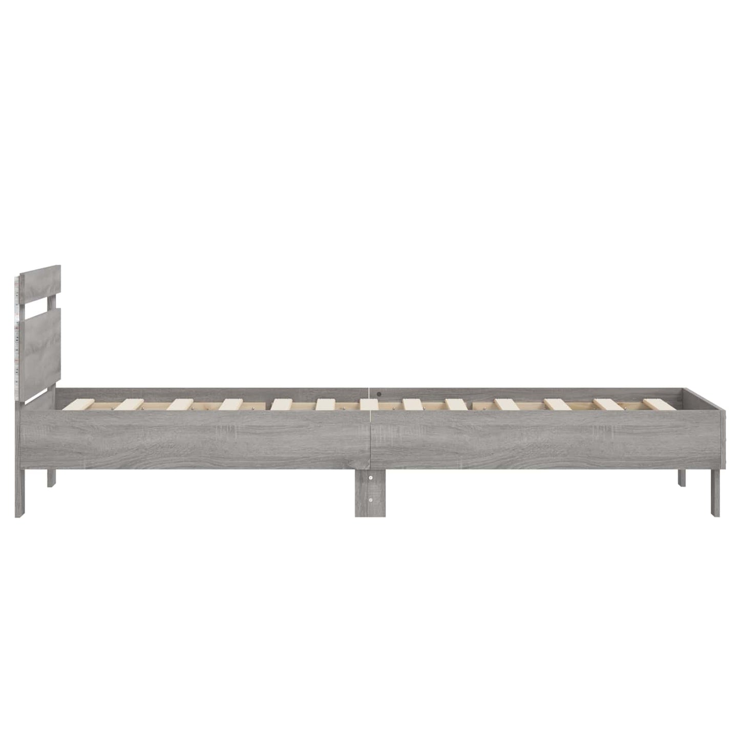 vidaXL Bed Frame with LED Grey Sonoma 80 x 200 cm Engineered Wood