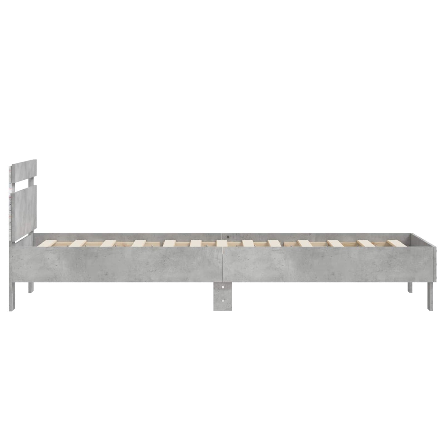 vidaXL Bed Frame with LED Concrete Grey 80 x 200 cm Engineered Wood