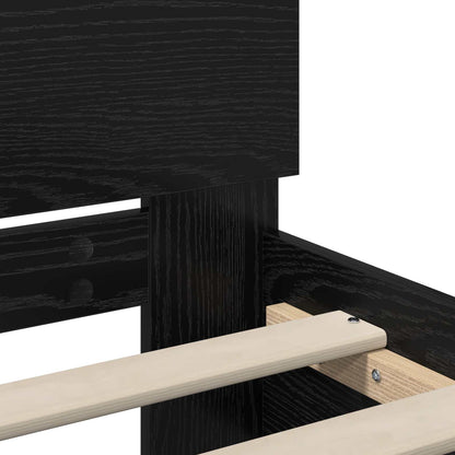 vidaXL Bed Frame with LED Black Oak 80 x 200 cm Engineered Wood