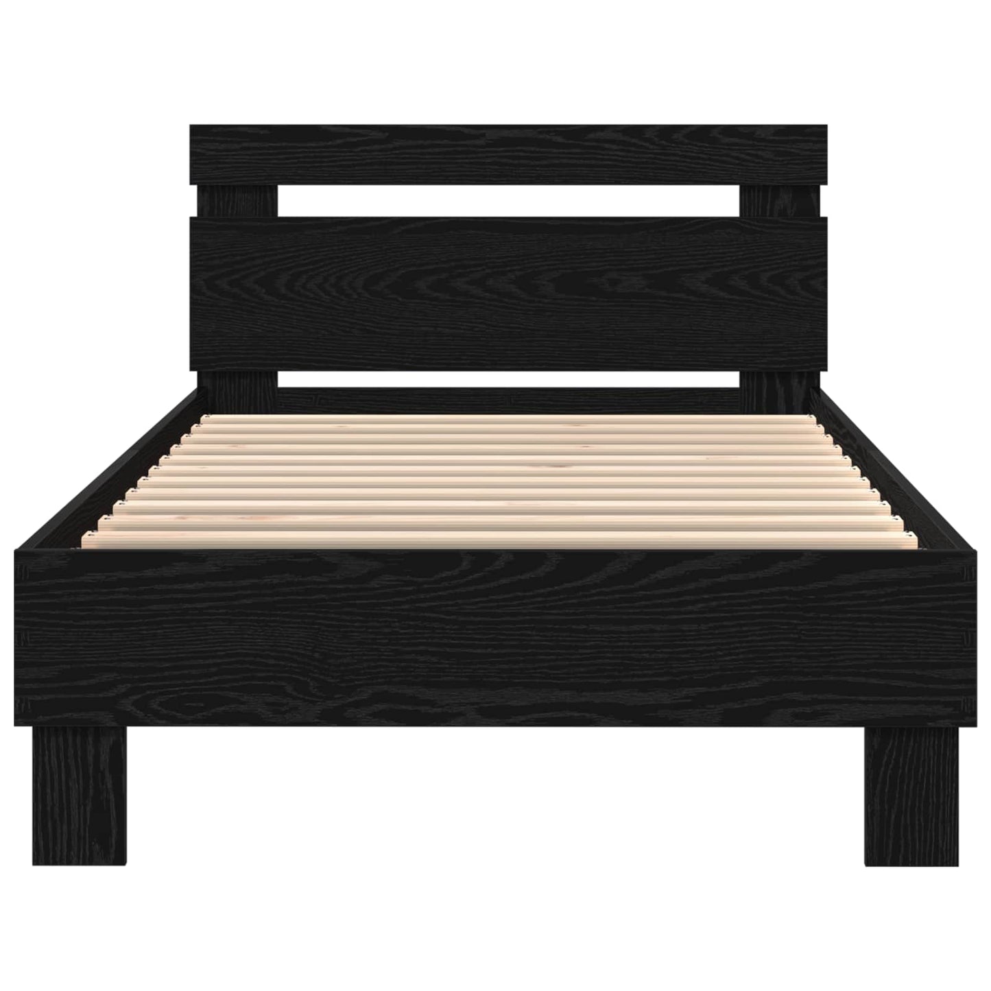 vidaXL Bed Frame with LED Black Oak 80 x 200 cm Engineered Wood