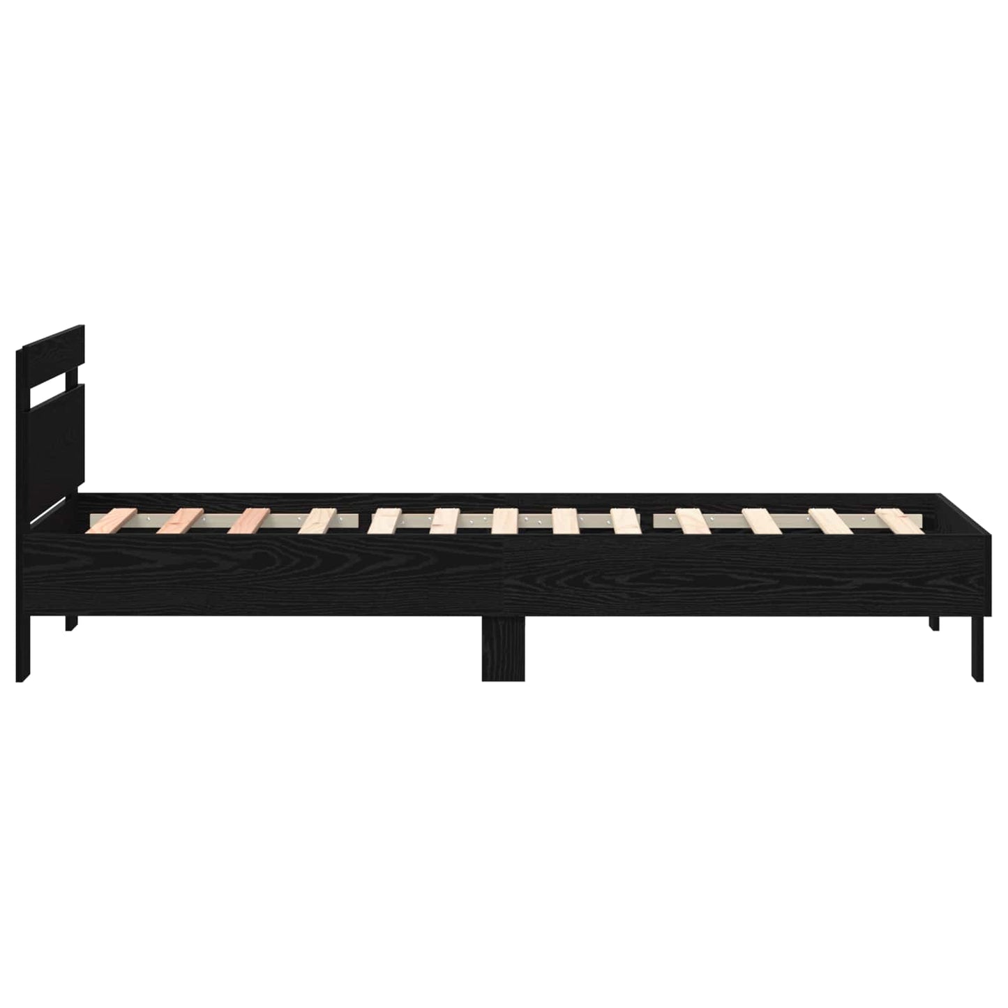 vidaXL Bed Frame with LED Black Oak 80 x 200 cm Engineered Wood