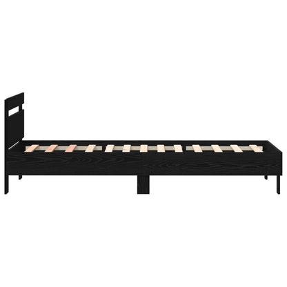 vidaXL Bed Frame with LED Black Oak 80 x 200 cm Engineered Wood