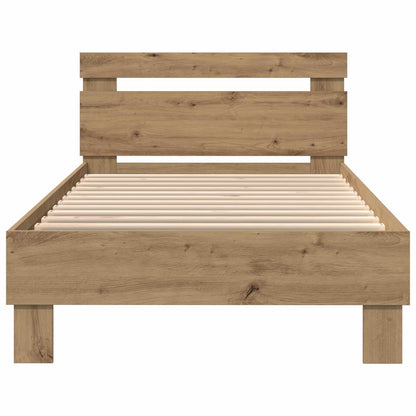vidaXL Bed Frame with LED Artisian Oak 80 x 200 cm Engineered Wood
