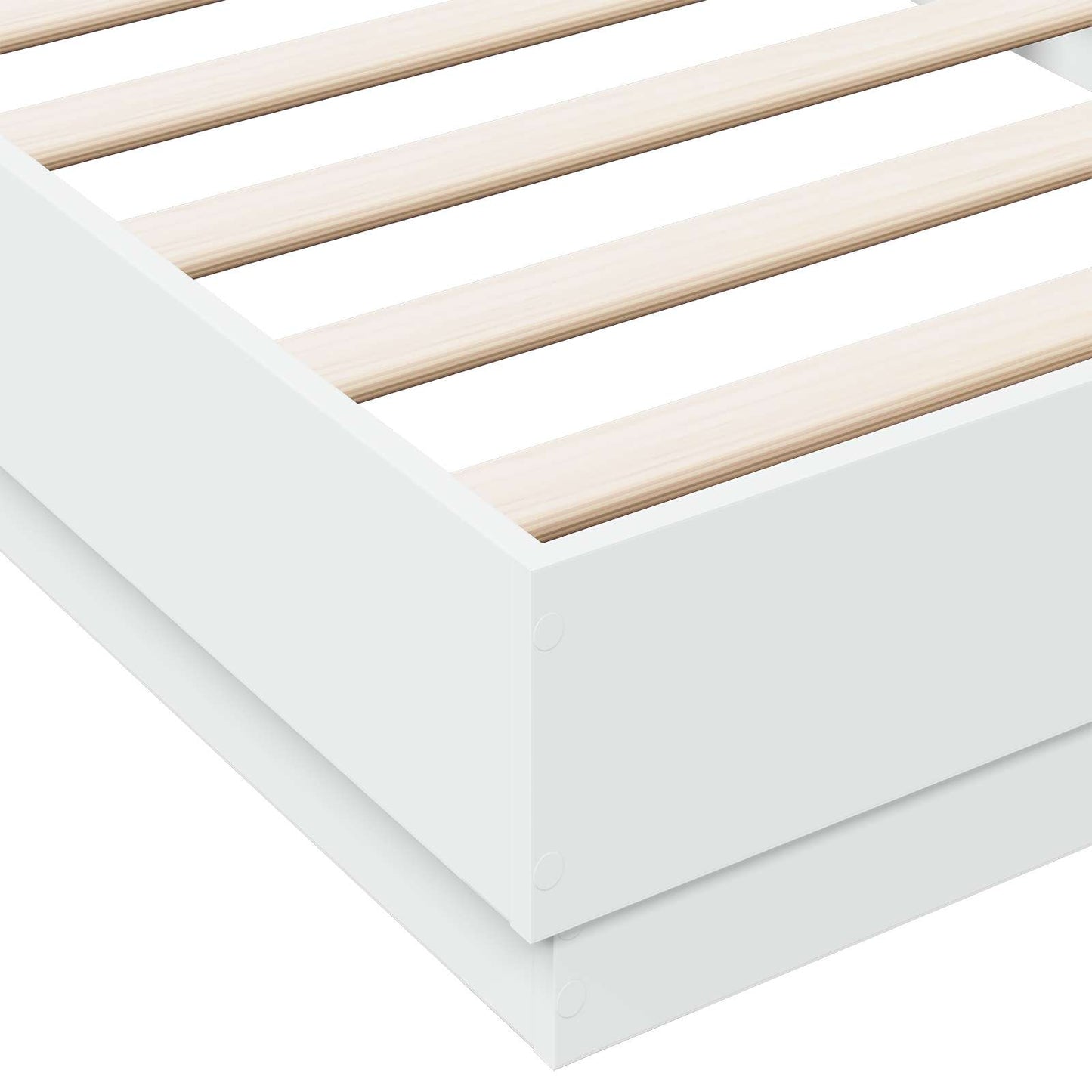 vidaXL Bed Frame with LED White 80 x 200 cm Engineered Wood