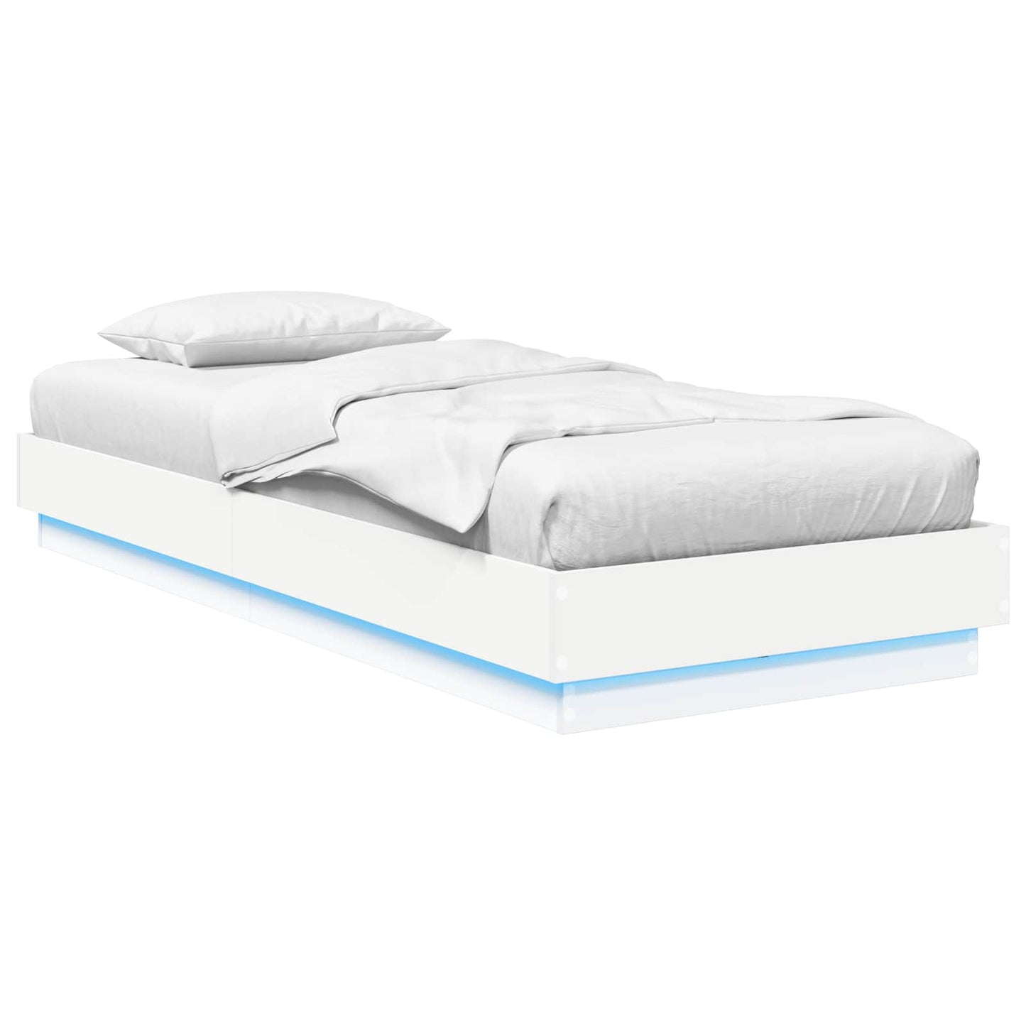 vidaXL Bed Frame with LED White 80 x 200 cm Engineered Wood