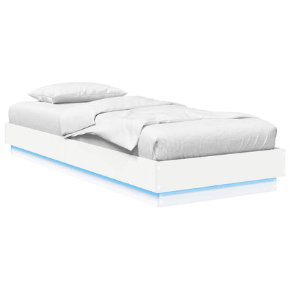 vidaXL Bed Frame with LED White 80 x 200 cm Engineered Wood