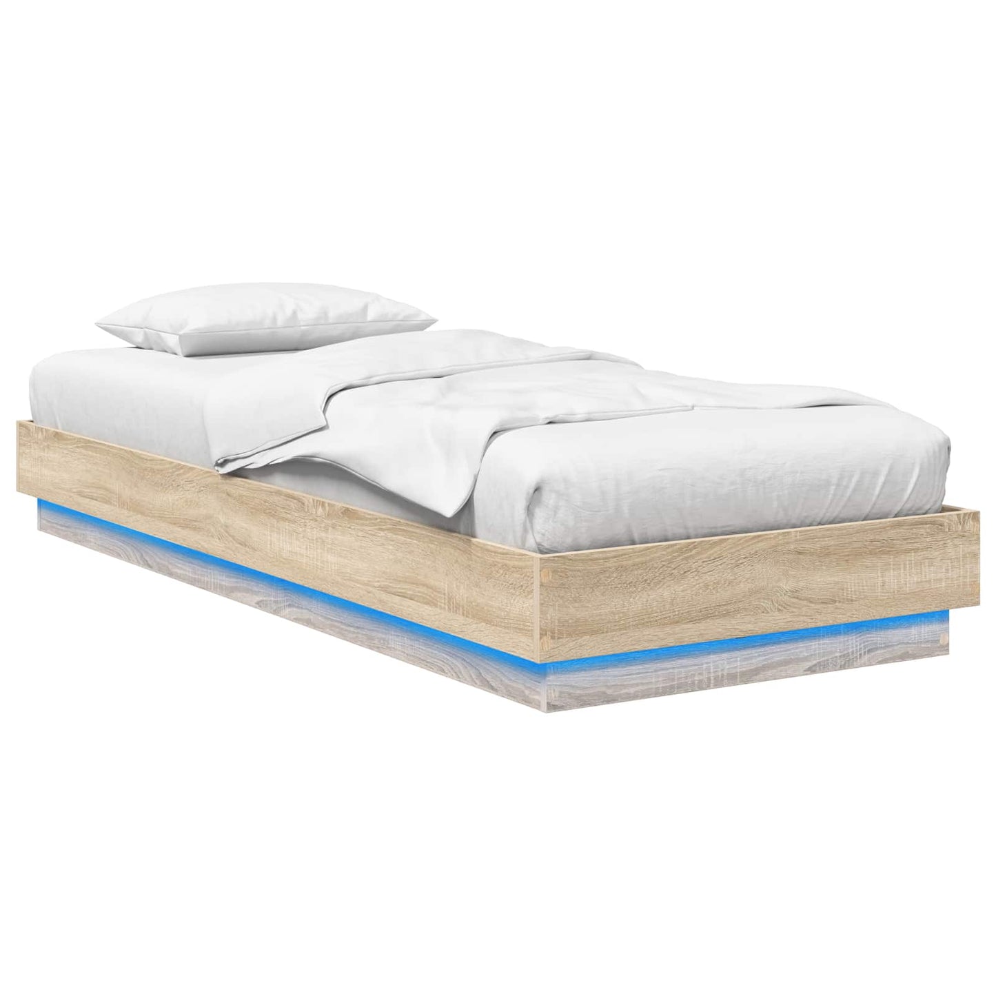 vidaXL Bed Frame with LED Sonoma Oak 80 x 200 cm Engineered Wood