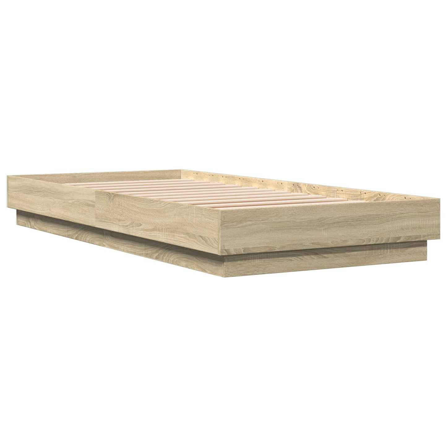 vidaXL Bed Frame with LED Sonoma Oak 80 x 200 cm Engineered Wood