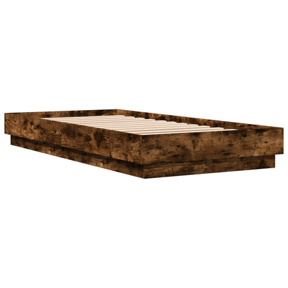 vidaXL Bed Frame with LED Smoked Oak 80 x 200 cm Engineered Wood