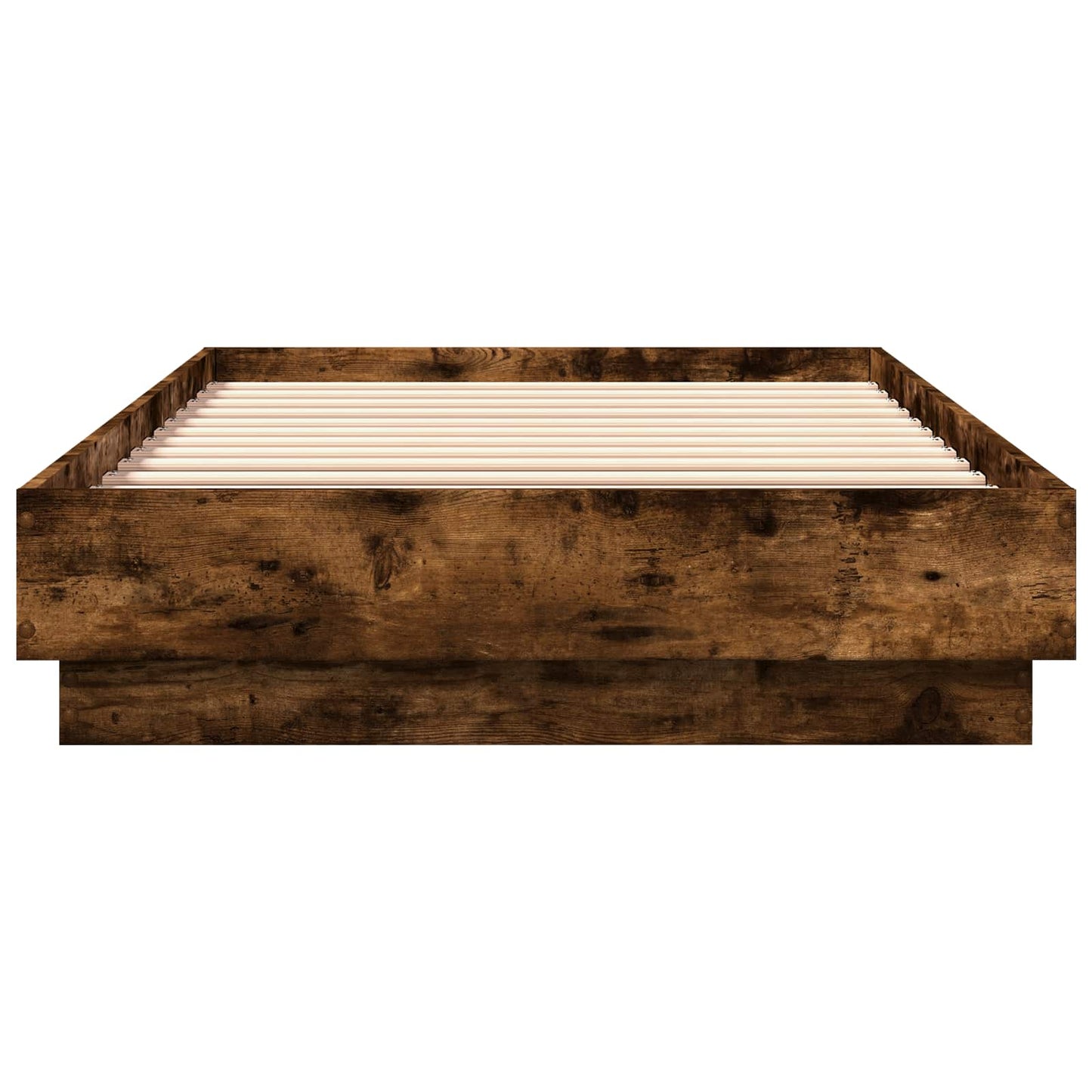 vidaXL Bed Frame with LED Smoked Oak 80 x 200 cm Engineered Wood