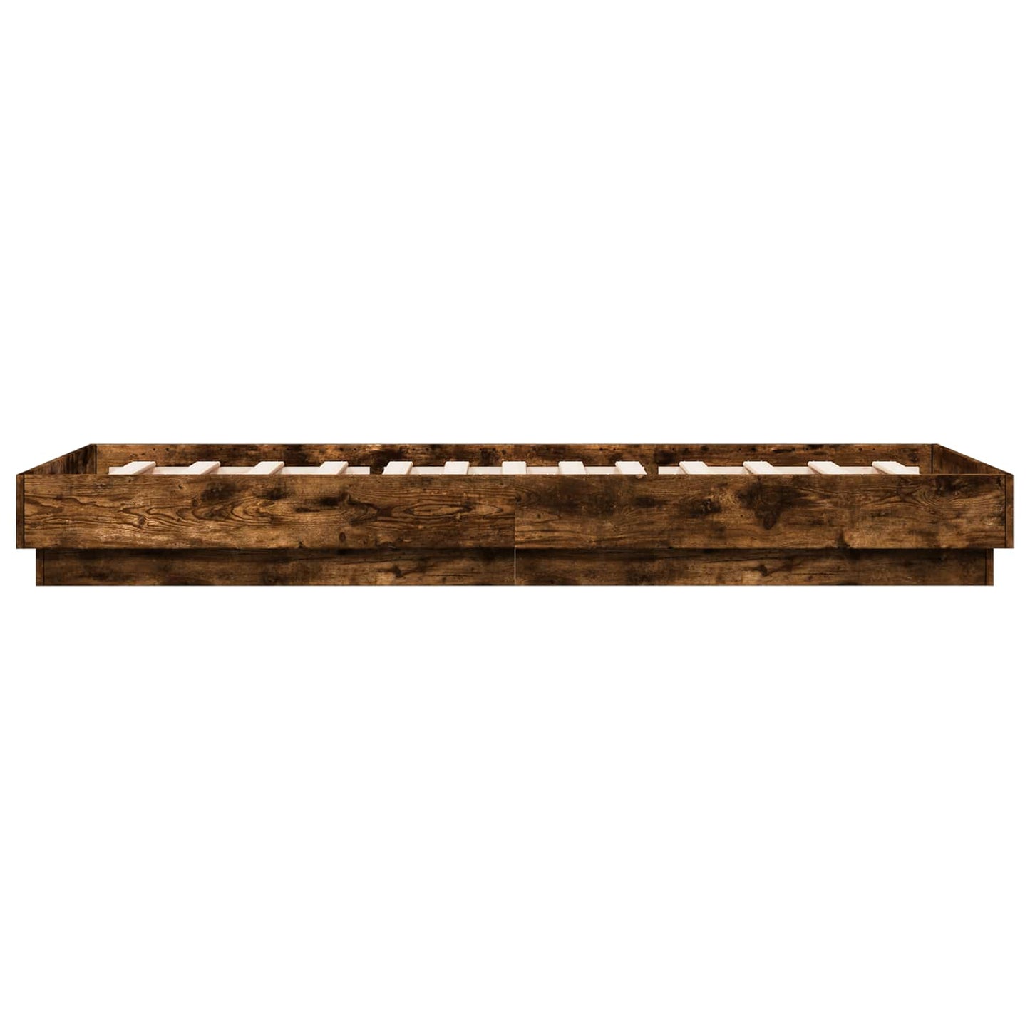 vidaXL Bed Frame with LED Smoked Oak 80 x 200 cm Engineered Wood