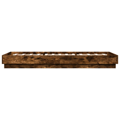 vidaXL Bed Frame with LED Smoked Oak 80 x 200 cm Engineered Wood