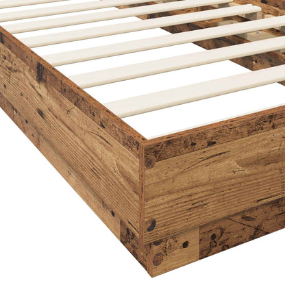 vidaXL Bed Frame with LED Old Wood 80 x 200 cm Engineered Wood