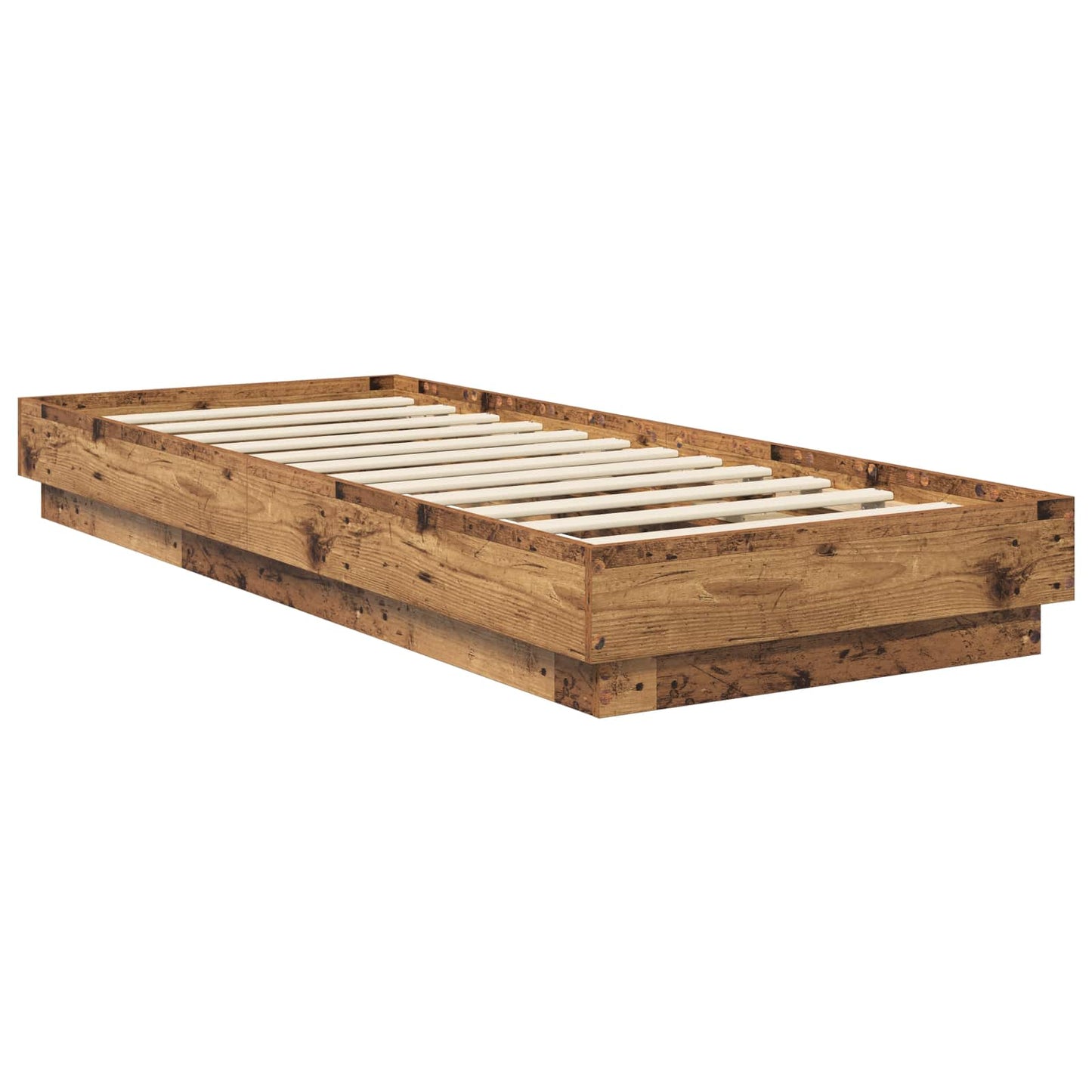 vidaXL Bed Frame with LED Old Wood 80 x 200 cm Engineered Wood