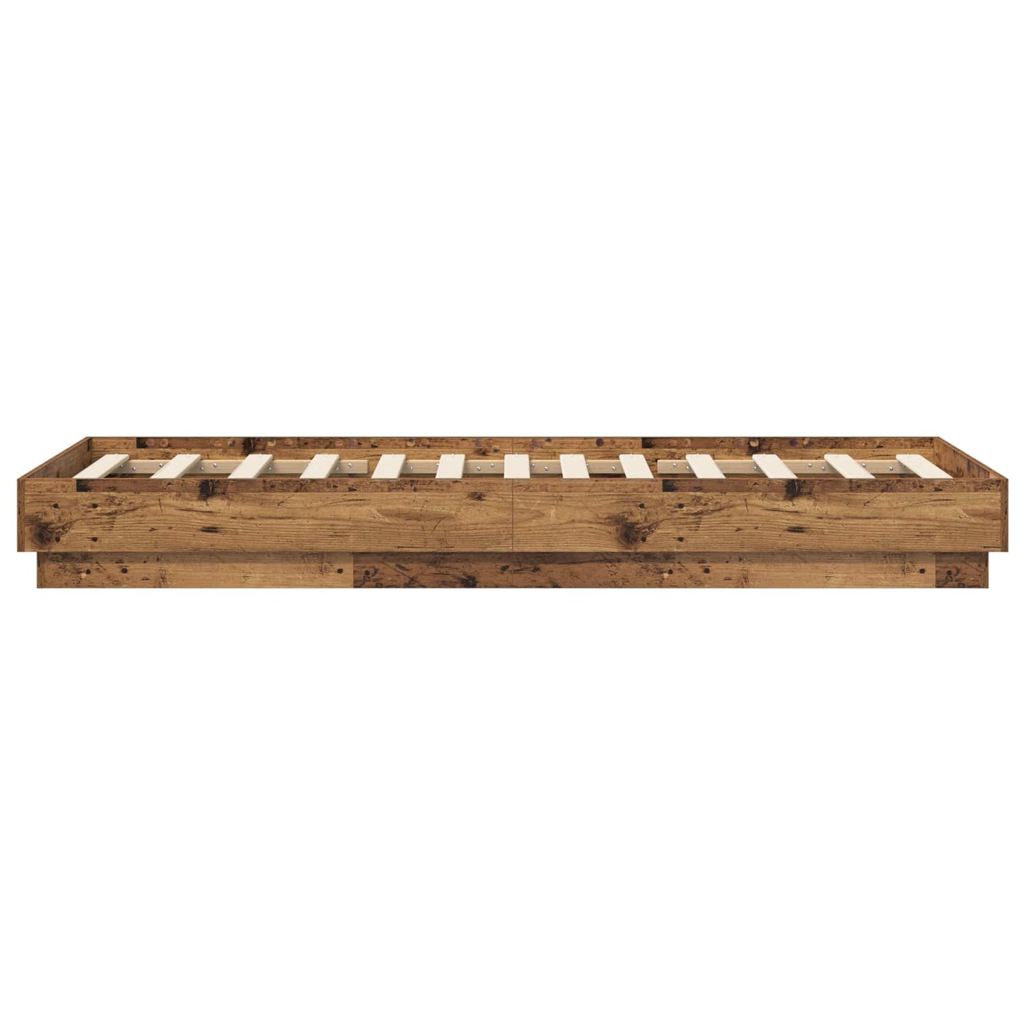 vidaXL Bed Frame with LED Old Wood 80 x 200 cm Engineered Wood