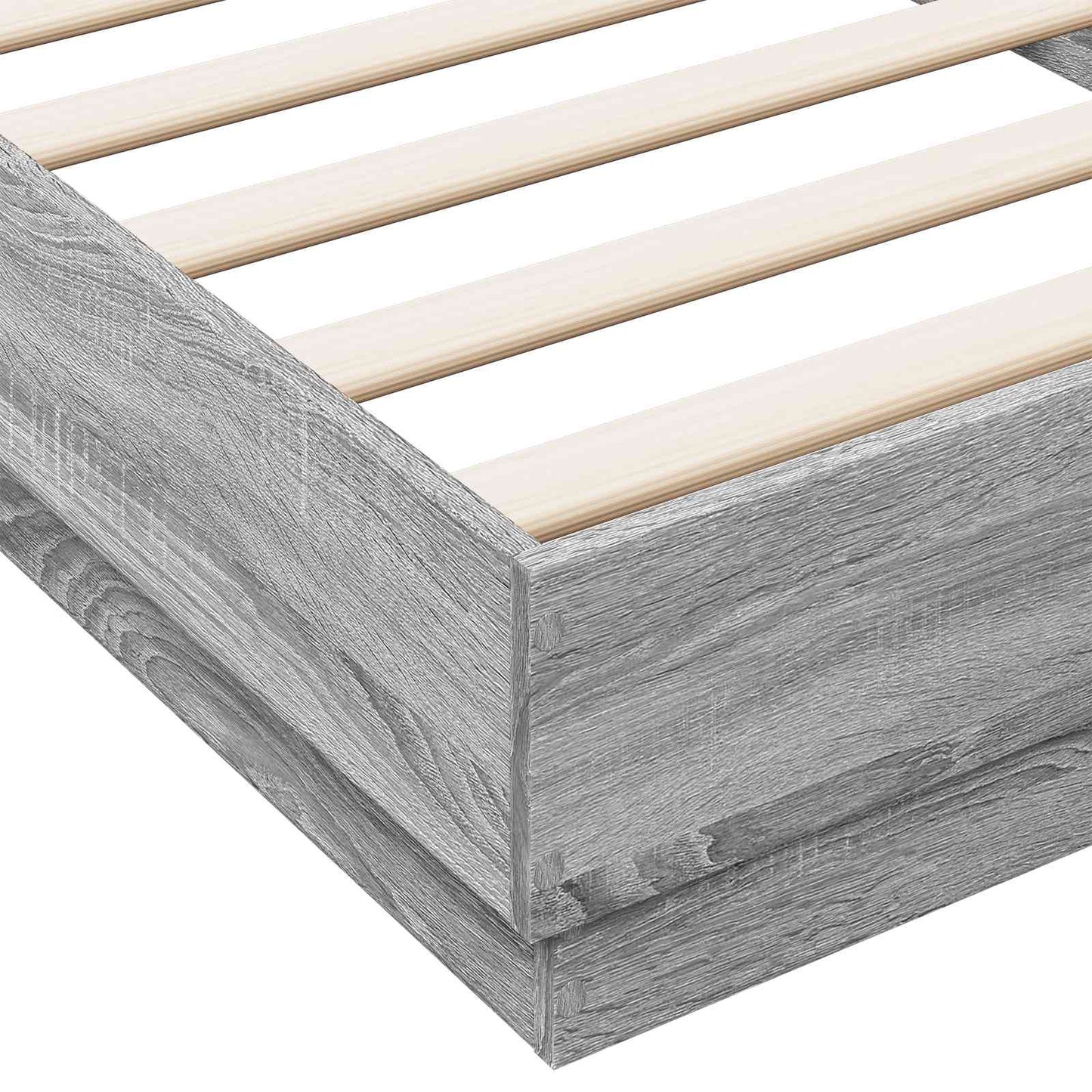 vidaXL Bed Frame with LED Grey Sonoma 80 x 200 cm Engineered Wood