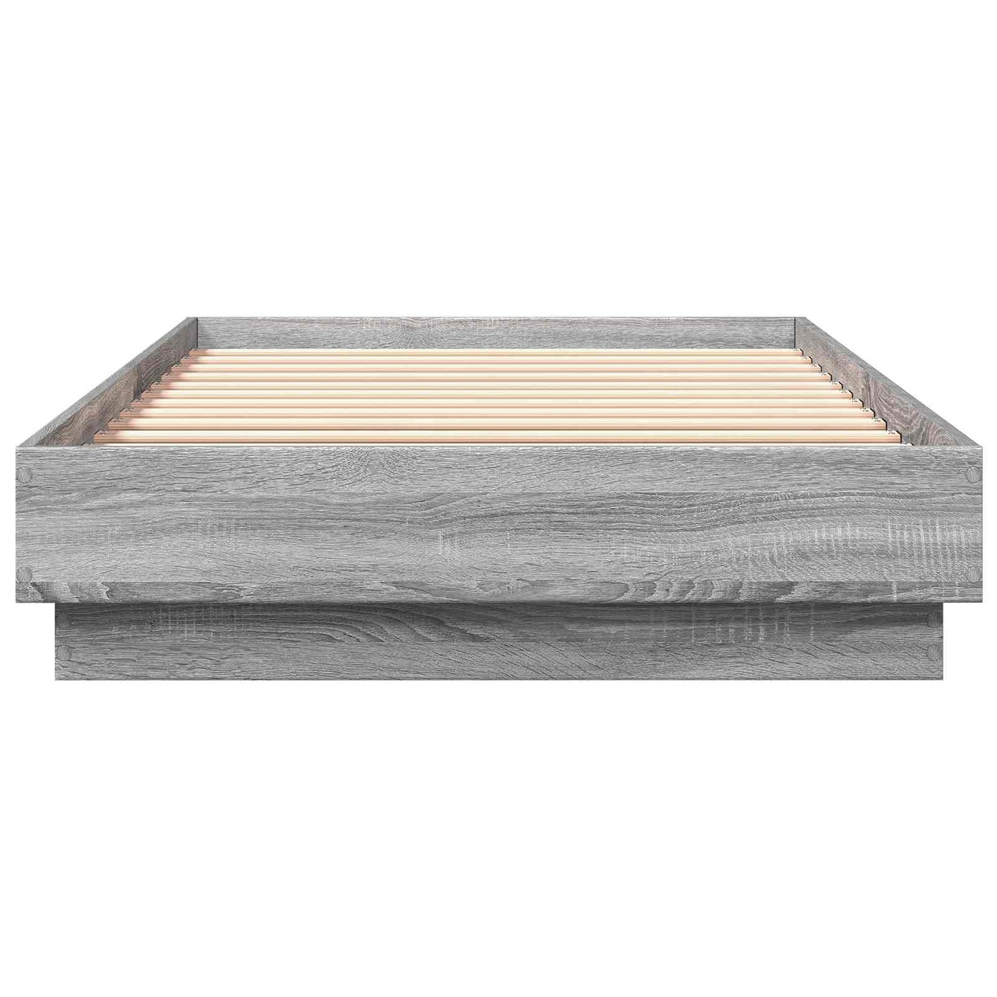 vidaXL Bed Frame with LED Grey Sonoma 80 x 200 cm Engineered Wood