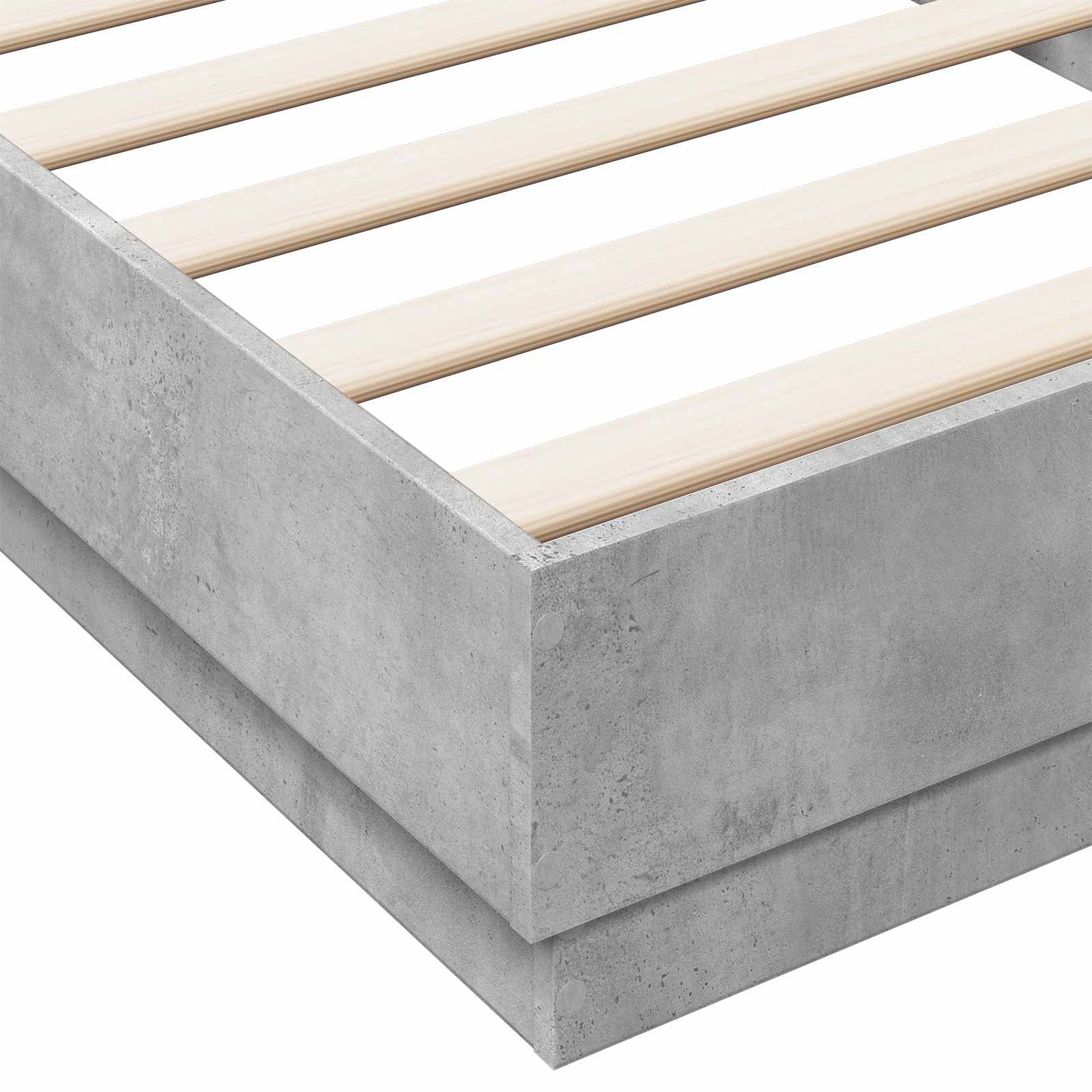 vidaXL Bed Frame with LED Concrete Grey 80 x 200 cm Engineered Wood