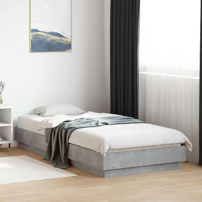 vidaXL Bed Frame with LED Concrete Grey 80 x 200 cm Engineered Wood