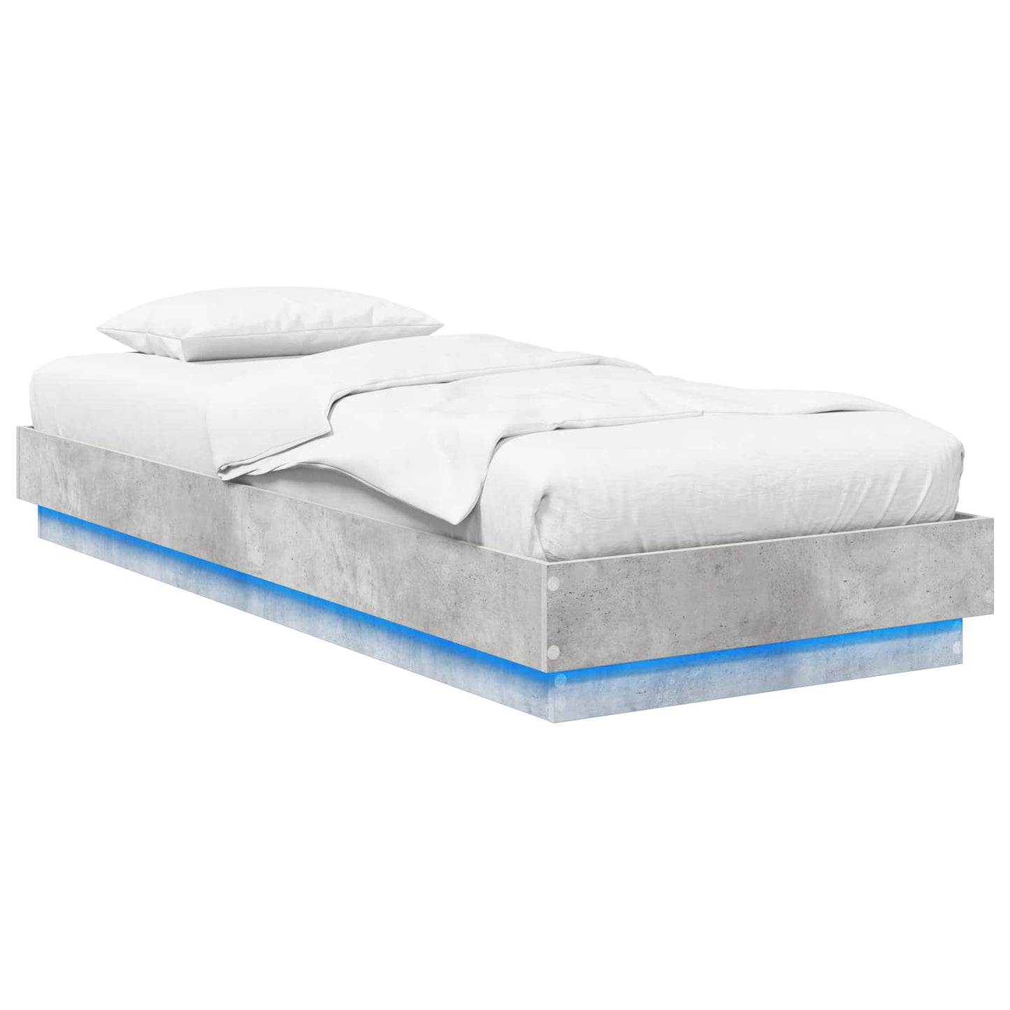 vidaXL Bed Frame with LED Concrete Grey 80 x 200 cm Engineered Wood