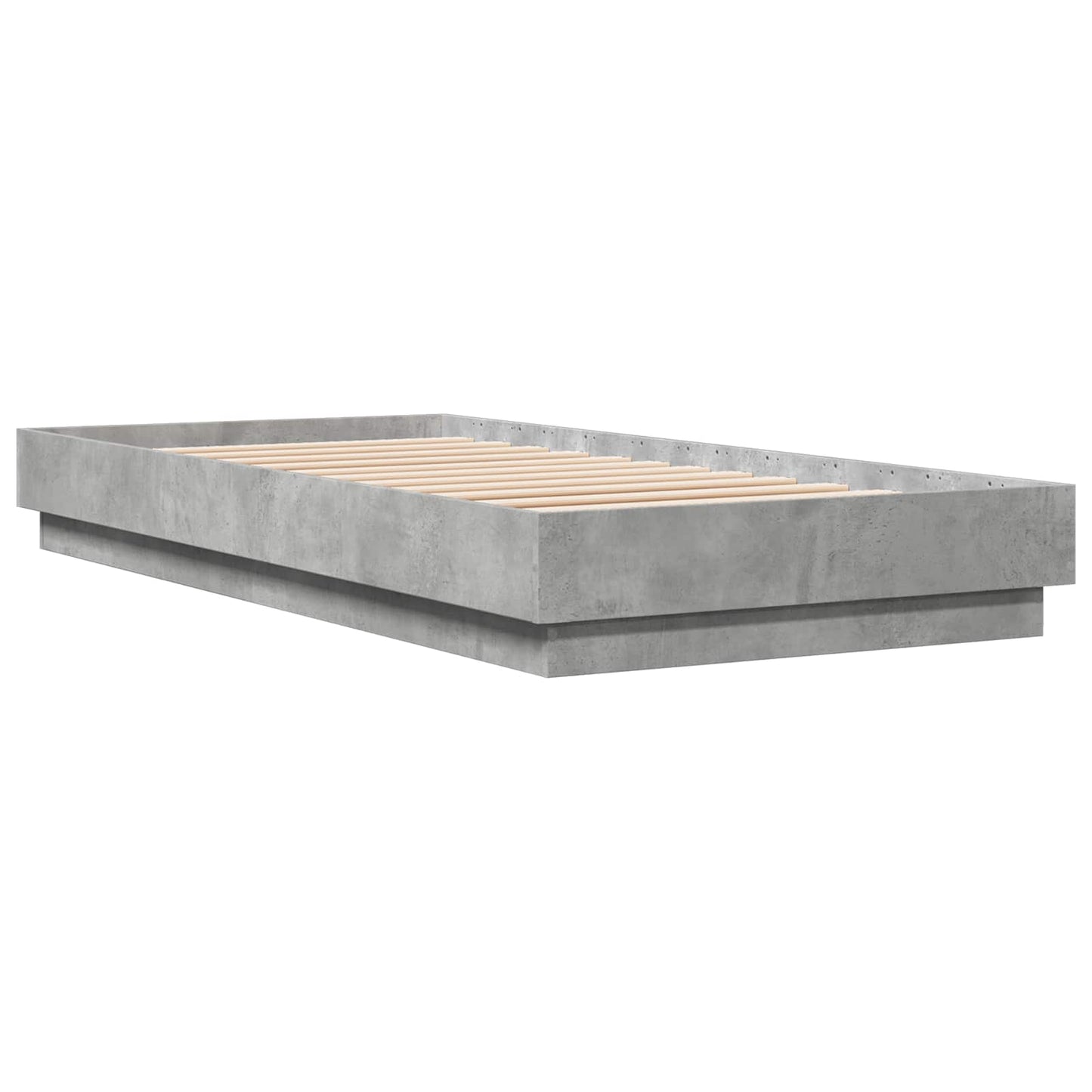 vidaXL Bed Frame with LED Concrete Grey 80 x 200 cm Engineered Wood