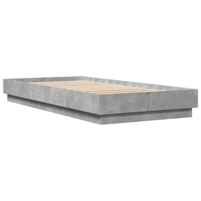 vidaXL Bed Frame with LED Concrete Grey 80 x 200 cm Engineered Wood