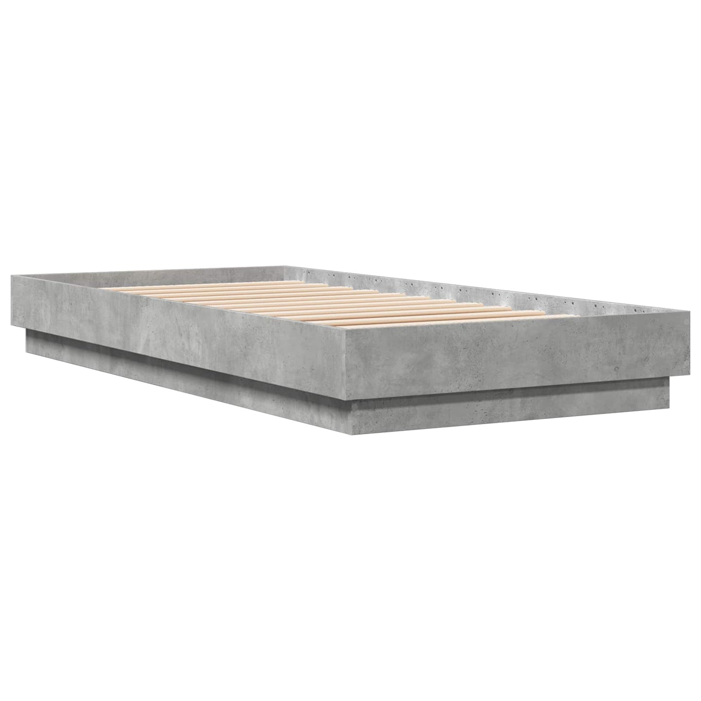 vidaXL Bed Frame with LED Concrete Grey 80 x 200 cm Engineered Wood