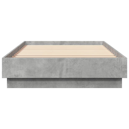 vidaXL Bed Frame with LED Concrete Grey 80 x 200 cm Engineered Wood