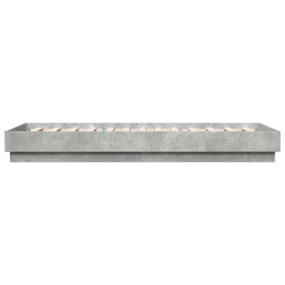 vidaXL Bed Frame with LED Concrete Grey 80 x 200 cm Engineered Wood