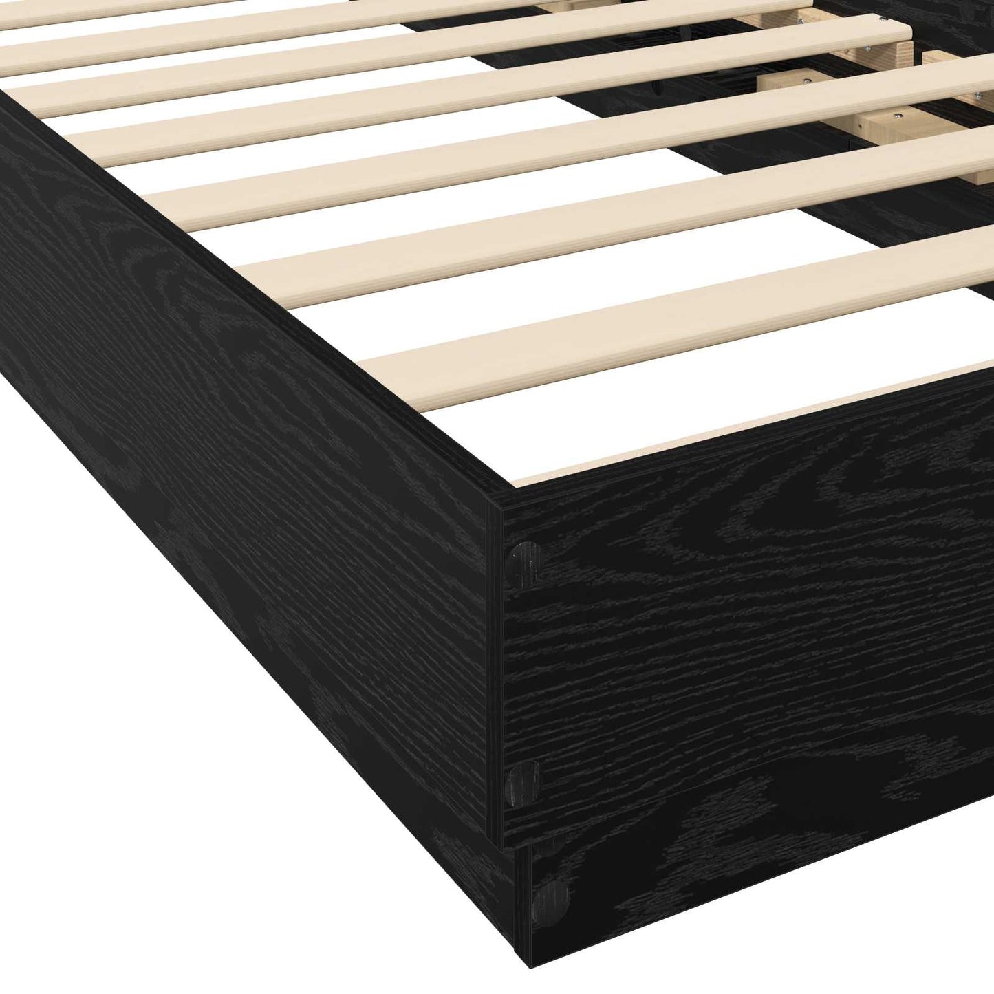 vidaXL Bed Frame with LED Black Oak 80 x 200 cm Engineered Wood