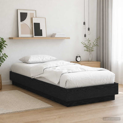 vidaXL Bed Frame with LED Black Oak 80 x 200 cm Engineered Wood