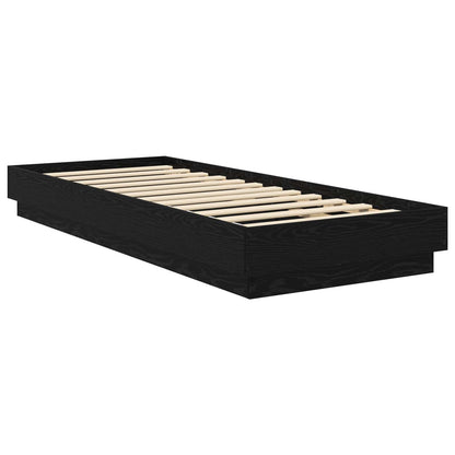 vidaXL Bed Frame with LED Black Oak 80 x 200 cm Engineered Wood