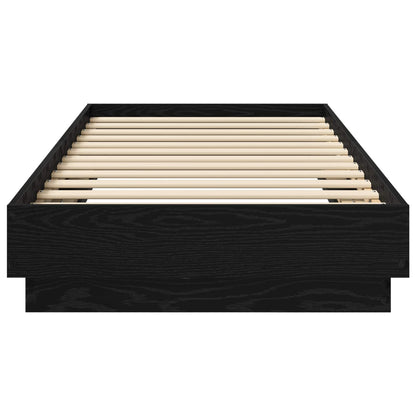 vidaXL Bed Frame with LED Black Oak 80 x 200 cm Engineered Wood