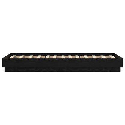 vidaXL Bed Frame with LED Black Oak 80 x 200 cm Engineered Wood
