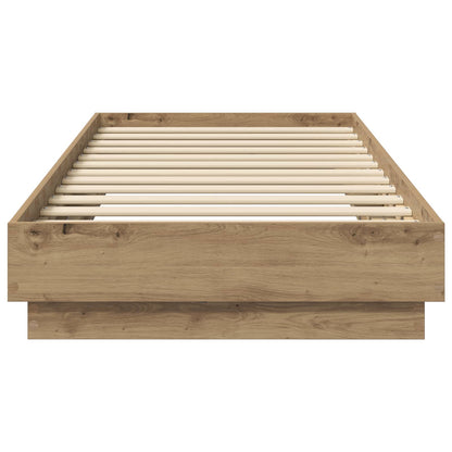 vidaXL Bed Frame with LED Artisian Oak 80 x 200 cm Engineered Wood