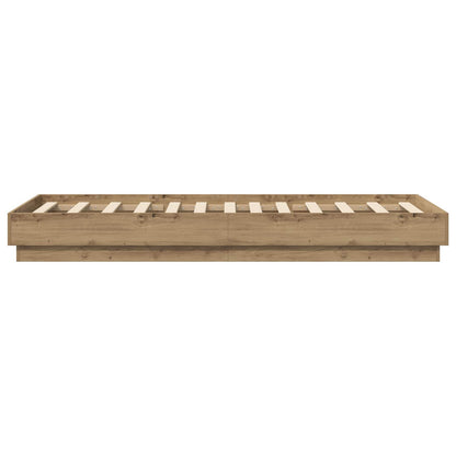 vidaXL Bed Frame with LED Artisian Oak 80 x 200 cm Engineered Wood