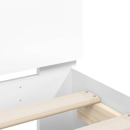 vidaXL Bed Frame with Headboard White 80 x 200 cm Engineered Wood