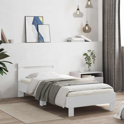 vidaXL Bed Frame with Headboard White 80 x 200 cm Engineered Wood